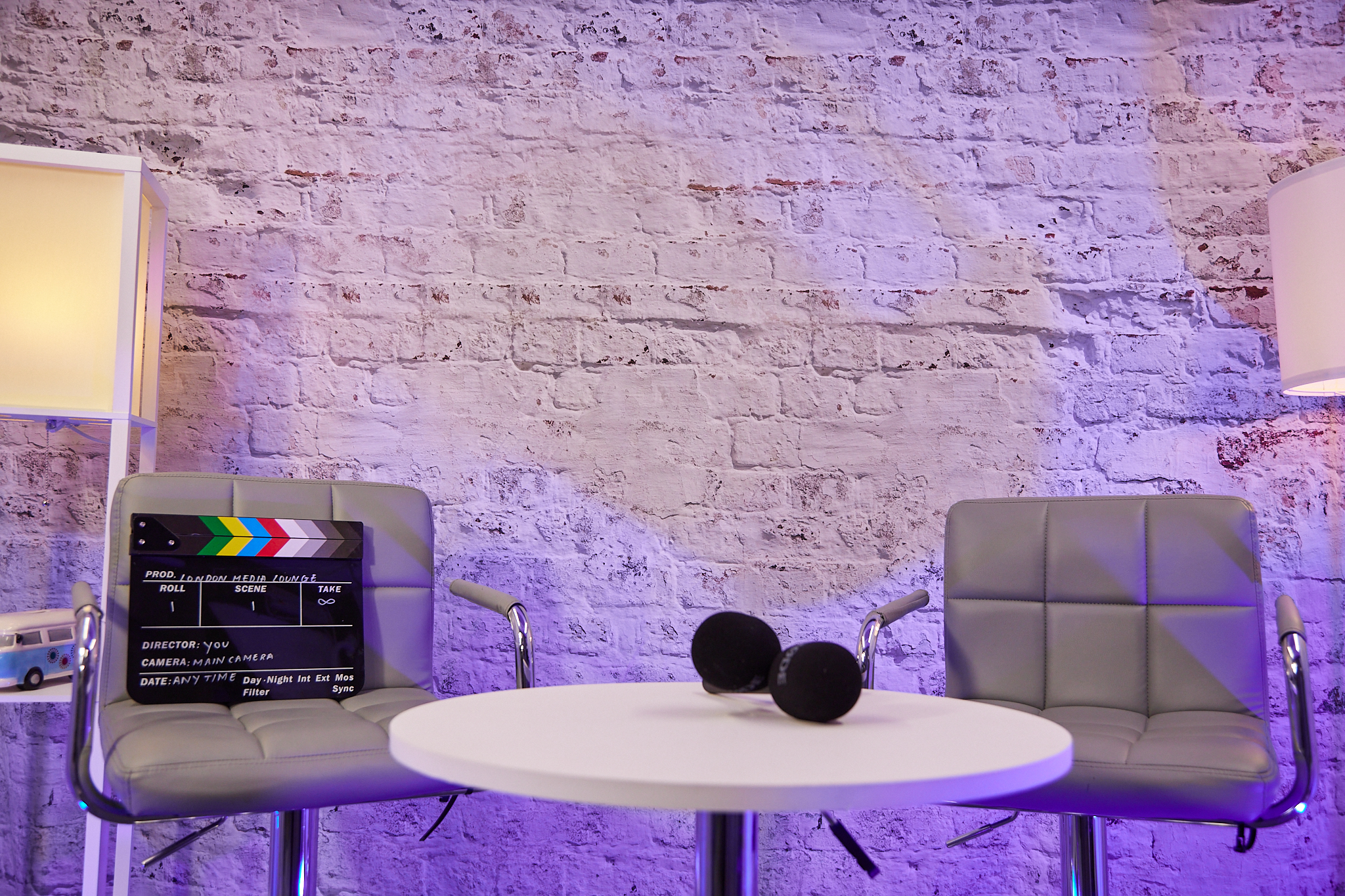 Professional video production setup at London Media Lounge for content marketing