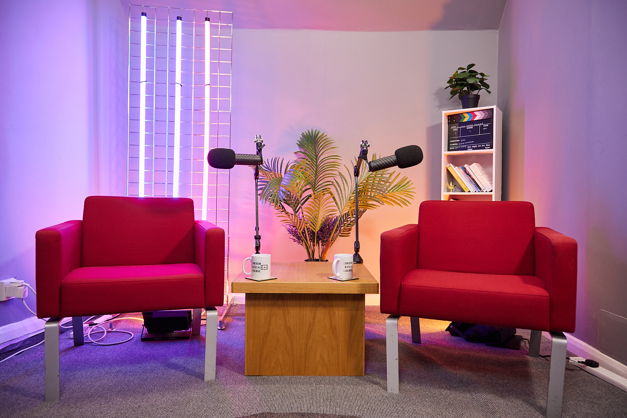 4K camera setup at London Media Lounge studio for video marketing production
